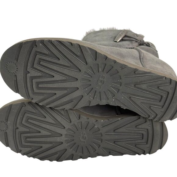 Ugg Classic Femme Toggle Wedge Boot Women Size 10 Suede Ankle Gray 113479 - Picture 9 of 14